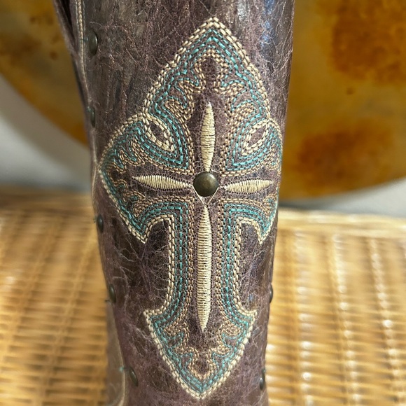 ❤️ NWT Roper Women's Pure Cross & Studs Western Boots - Square Toe❤️ - Picture 5 of 9